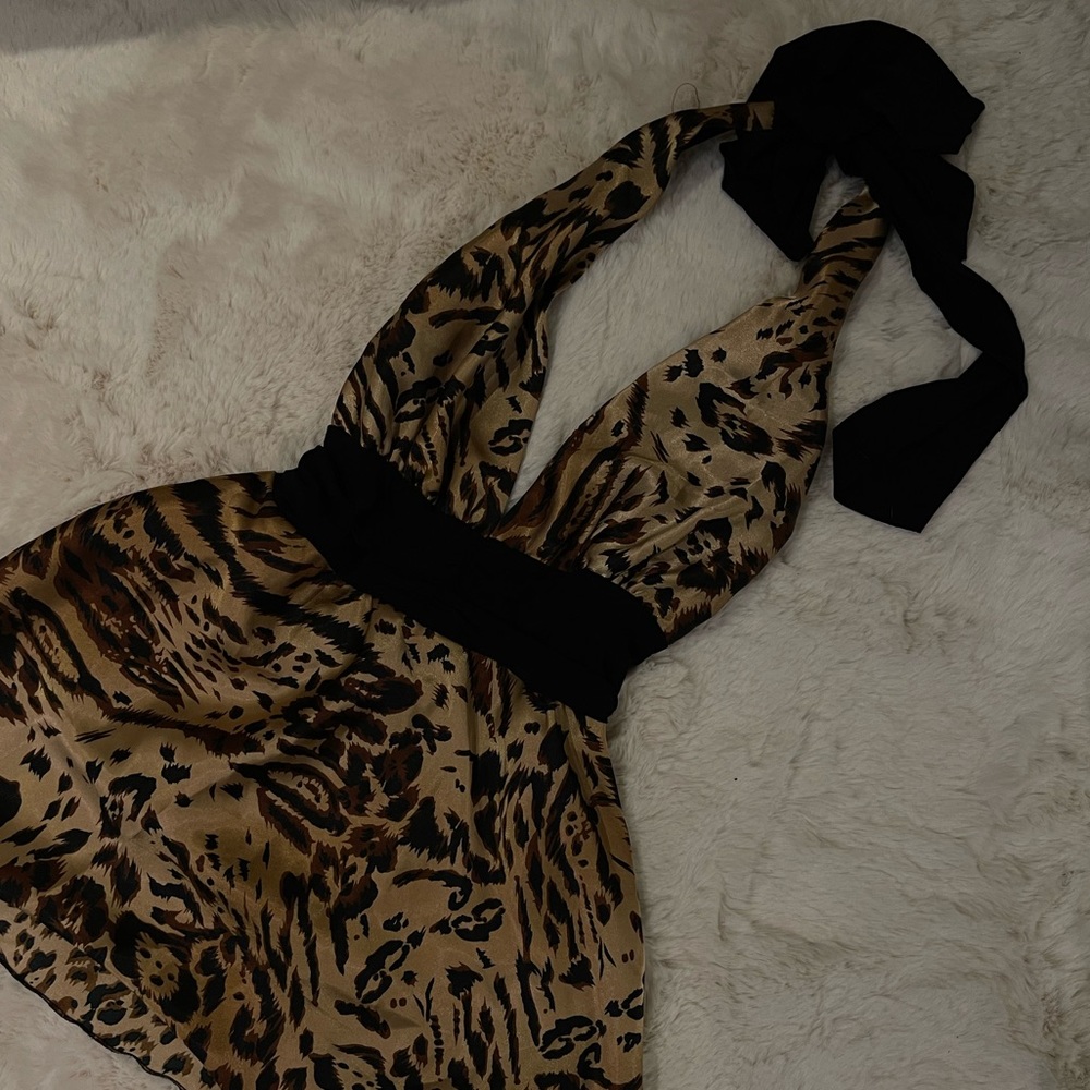 Y2K Animal Print Halter Top